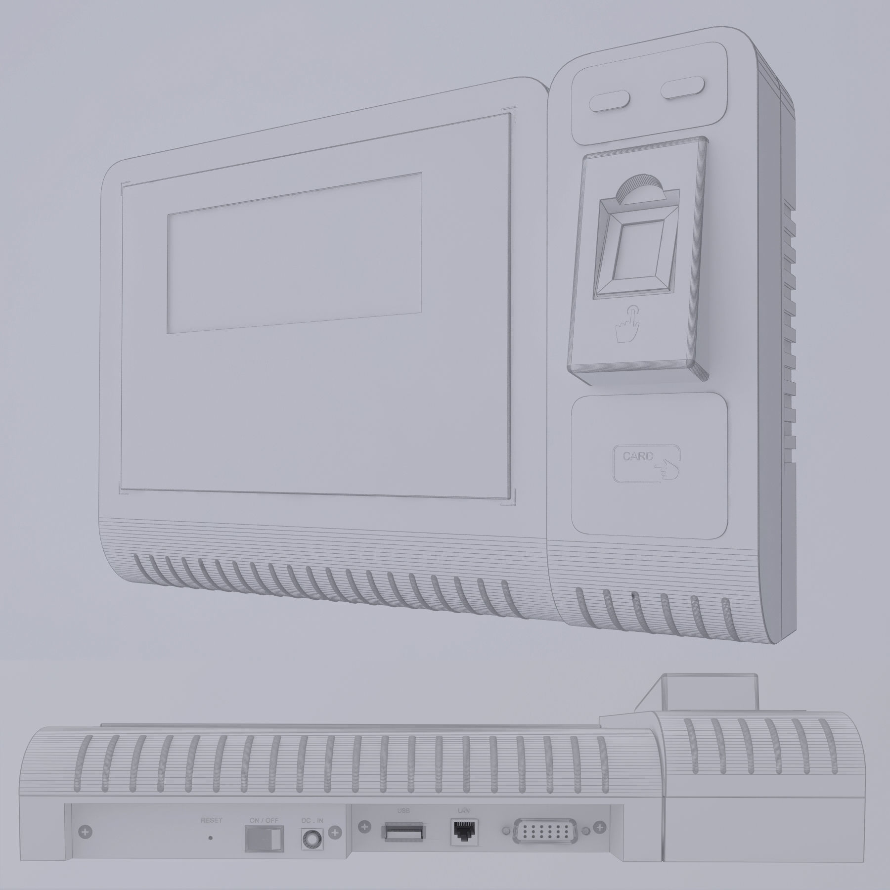 Login - logout of office staff 3D model_2