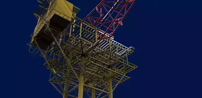 4 pile 3d platform Free 3D model