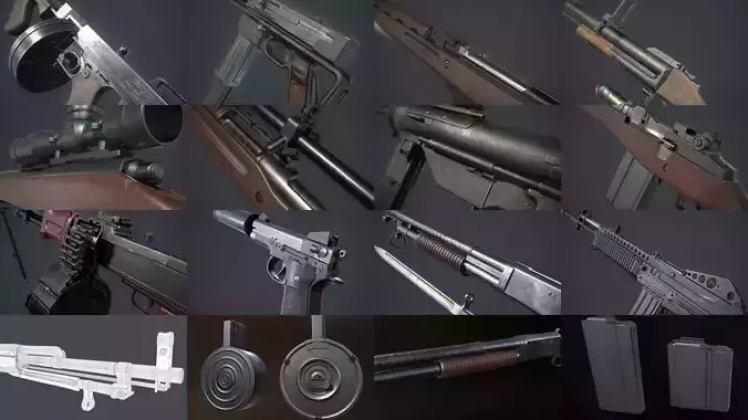 Vietnam War Weapons Pack 3D Model Collection
