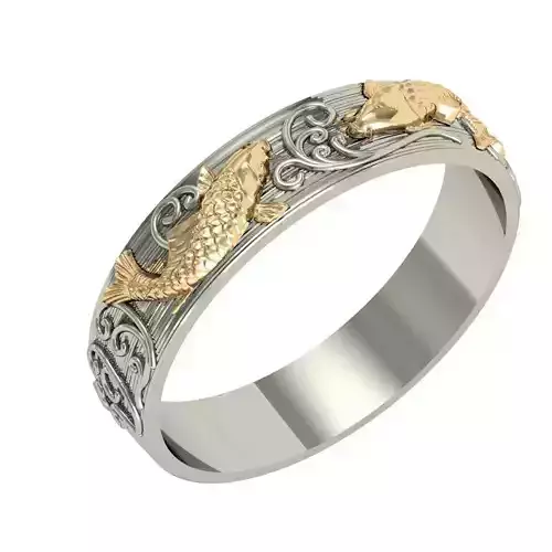  beautiful ring with 2 litle fish