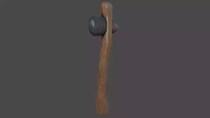 LowPoly StoneAxeCelt wooden handle