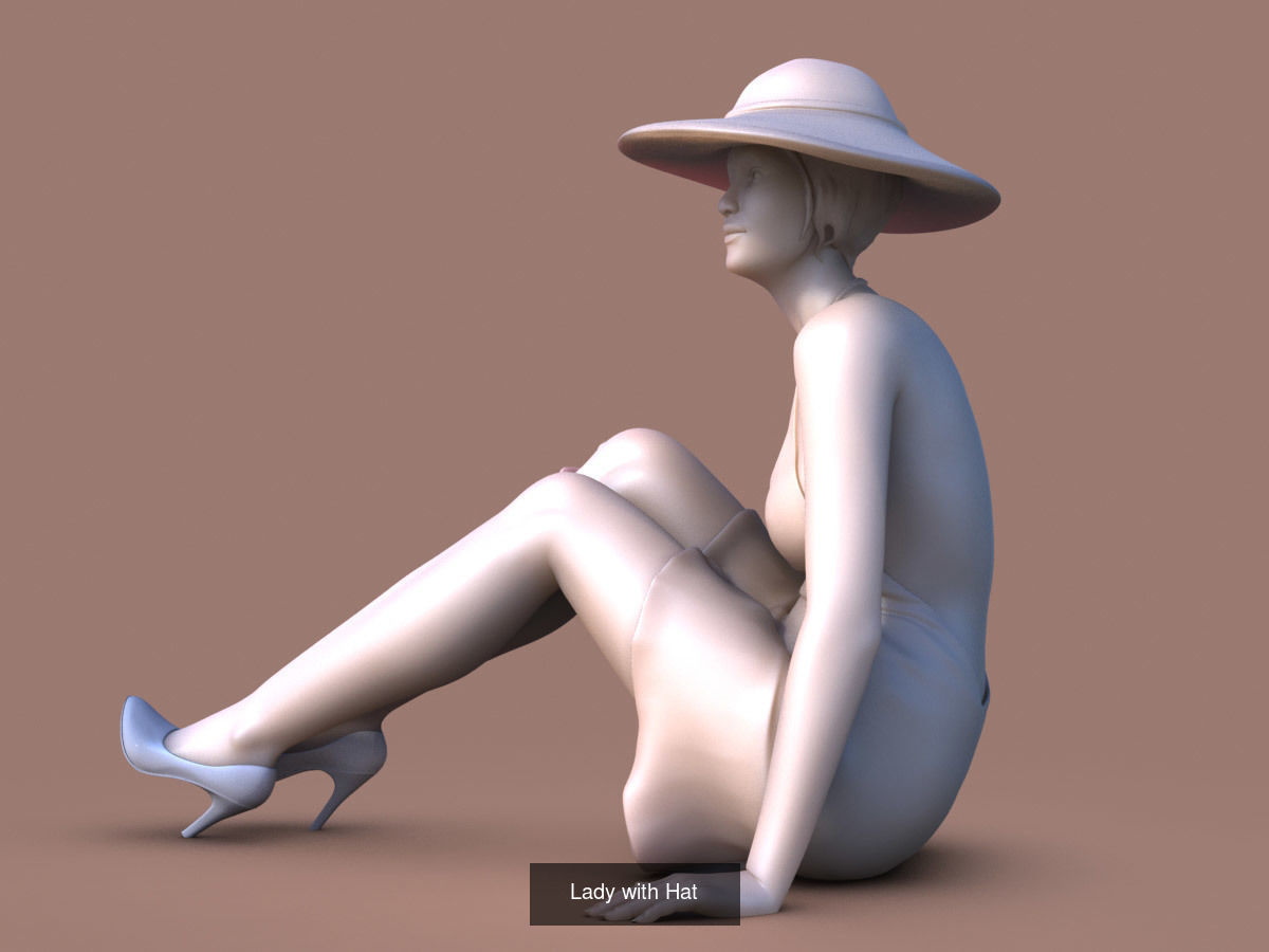 Woman dress 3D Model Collection_8