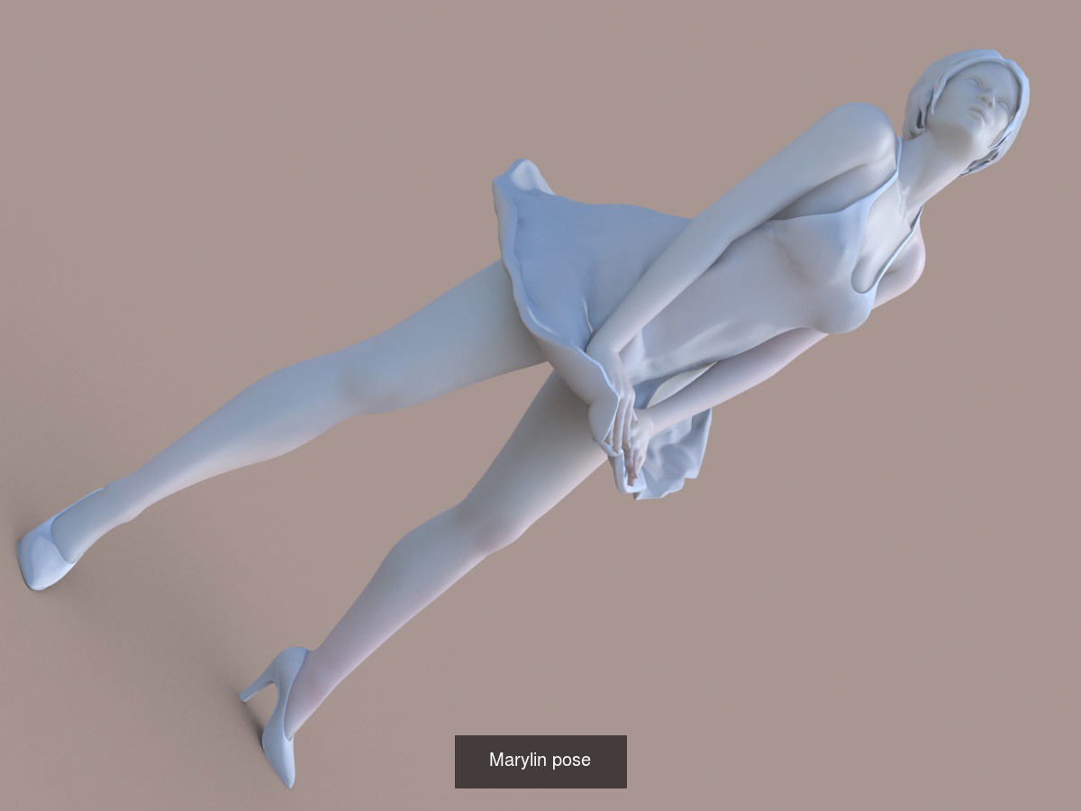 Woman dress 3D Model Collection_10