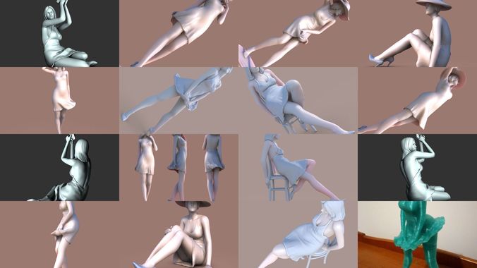 Woman dress 3D Model Collection