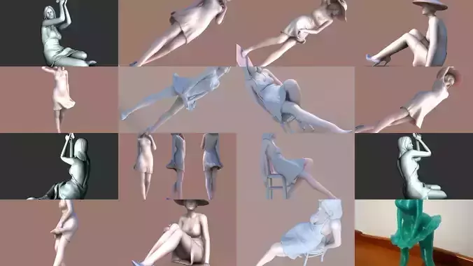 Woman dress 3D Model Collection