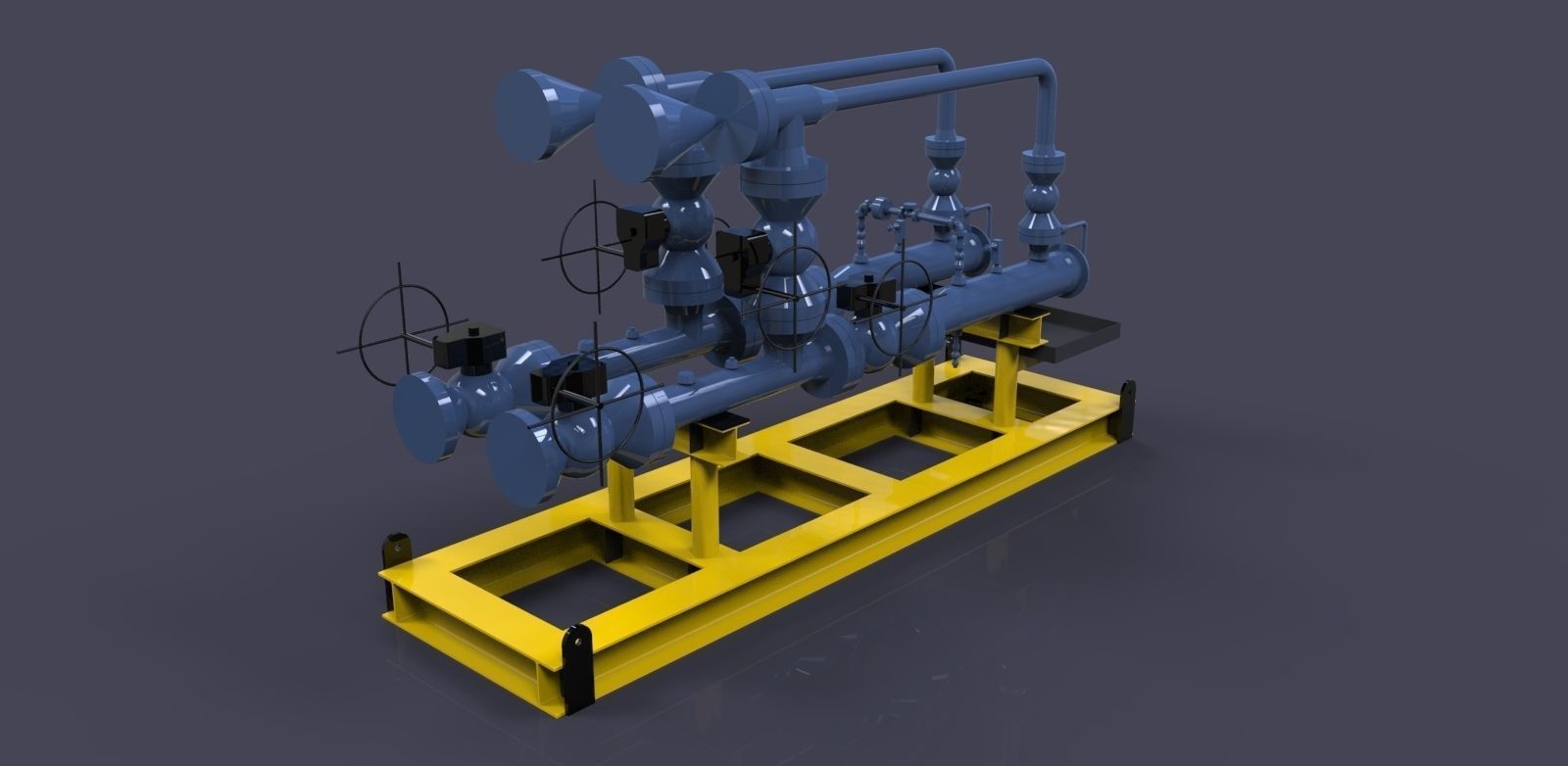 Pig launcher skid Free 3D model_3