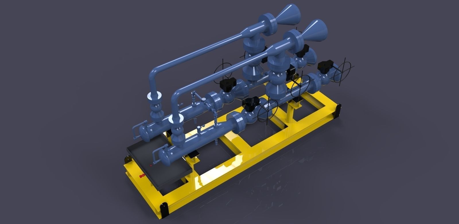 Pig launcher skid Free 3D model_2