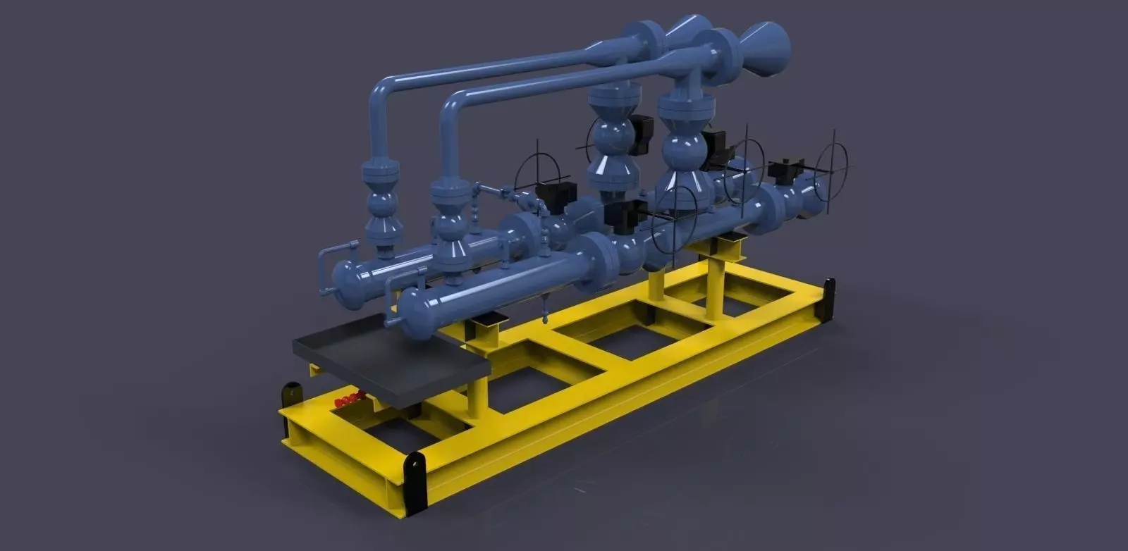 Pig launcher skid Free 3D model_0