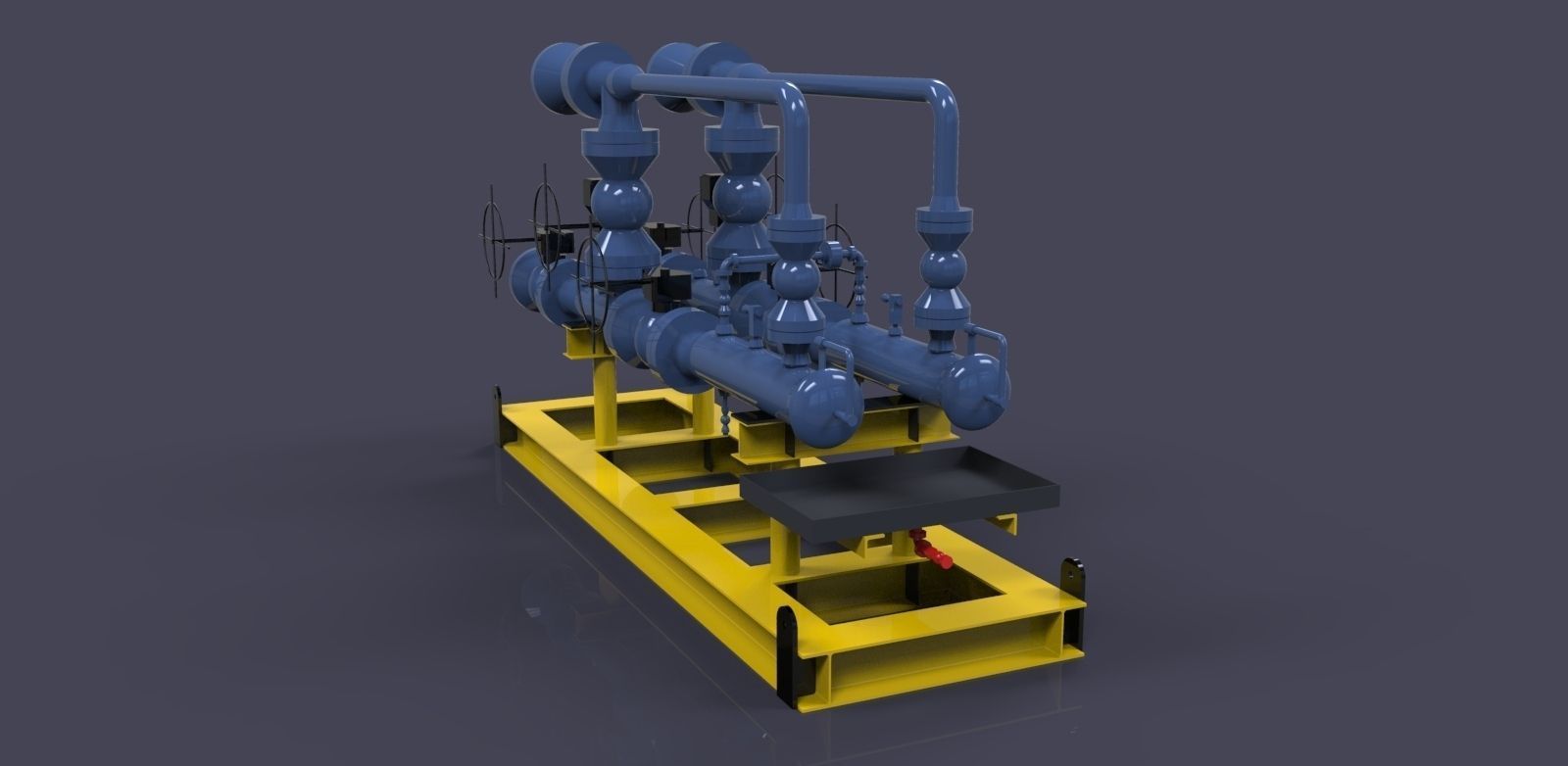 Pig launcher skid Free 3D model_1