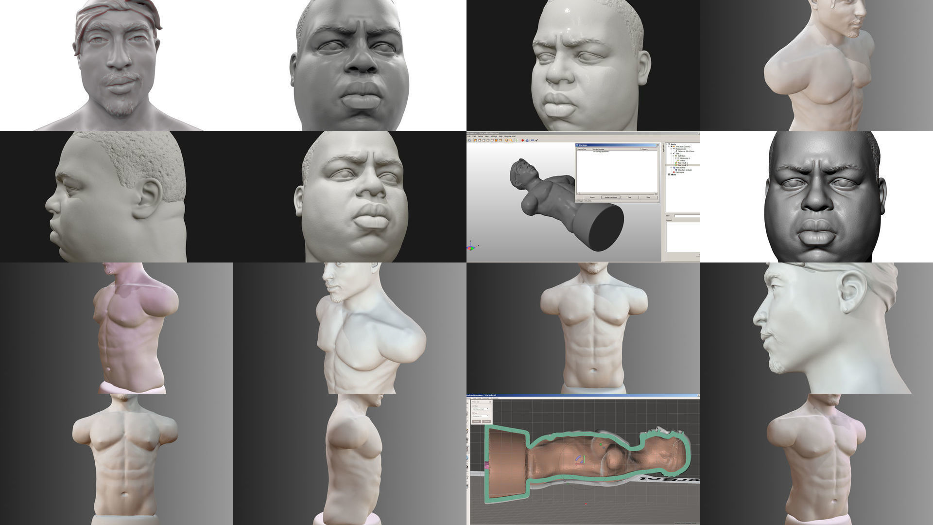 Rapper portrait pack Biggie 2Pac  3D Model Collection_3