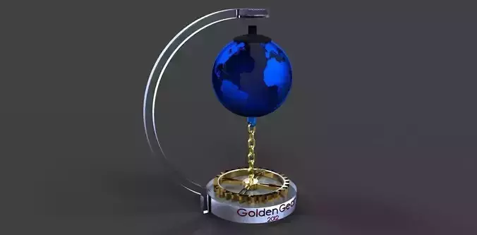 Golden gear trophy Free 3D model