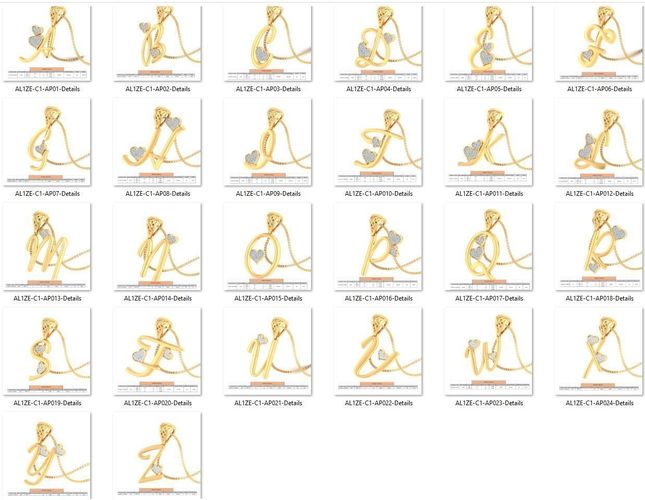 BULK-3DM-With Gems-PENDANT 26 Files-1 3D print model