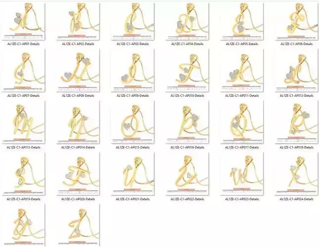 BULK-3DM-With Gems-PENDANT 26 Files-1