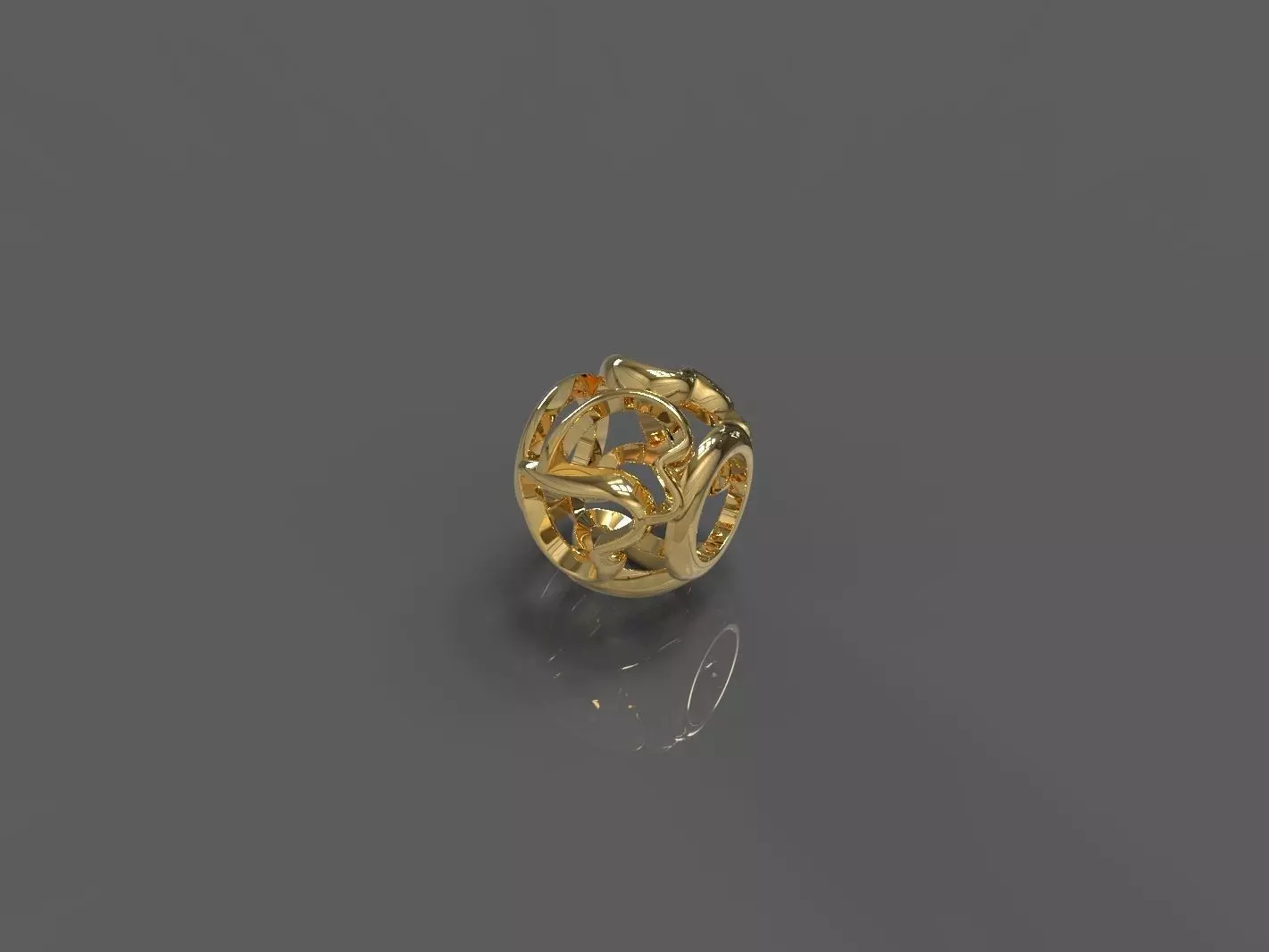 heart gold ring with intricate design 3D print model_0
