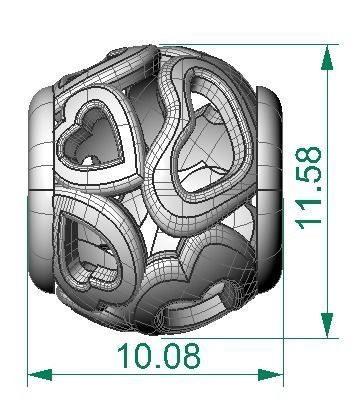Heart gold ring 3D print model_4