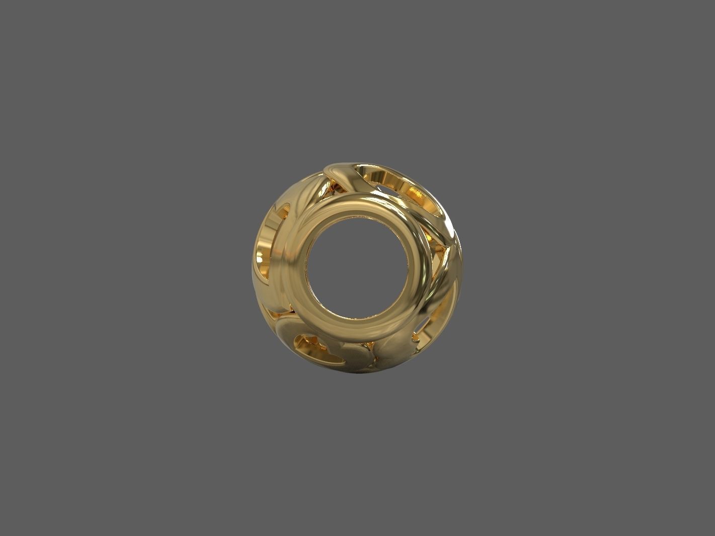 Heart gold ring 3D print model_2