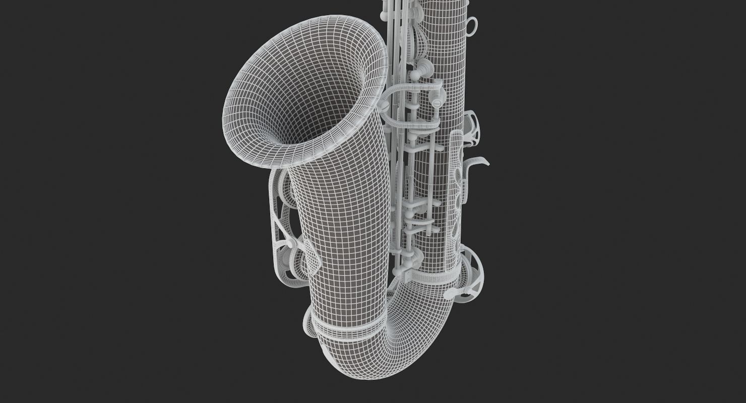 Saxophone golden 3D model_14