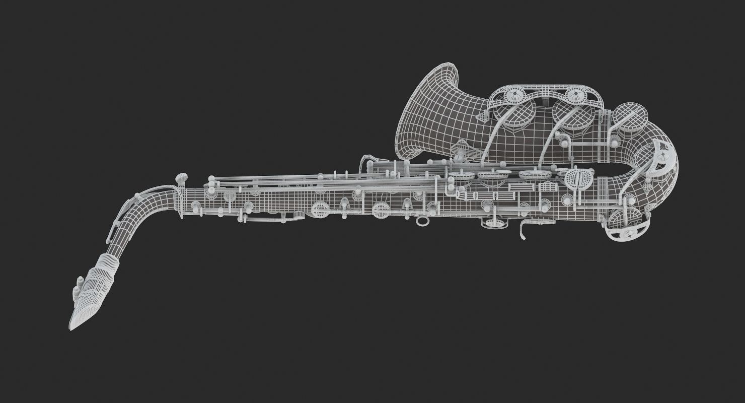 Saxophone golden 3D model_11