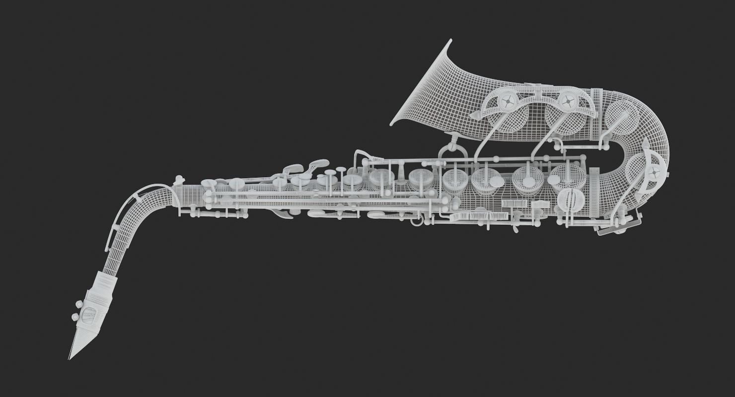 Saxophone golden 3D model_10