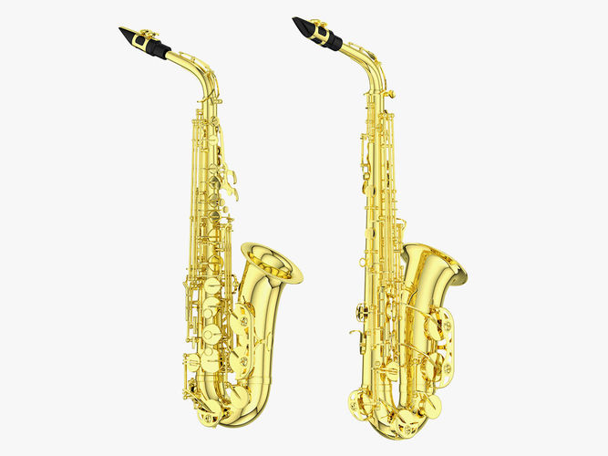 Saxophone golden 3D model