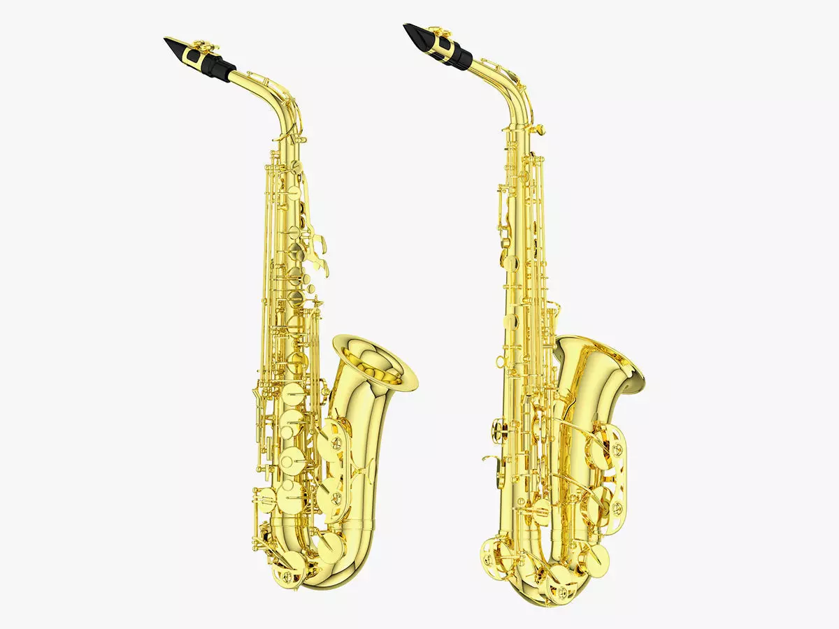 Saxophone golden 3D model_0