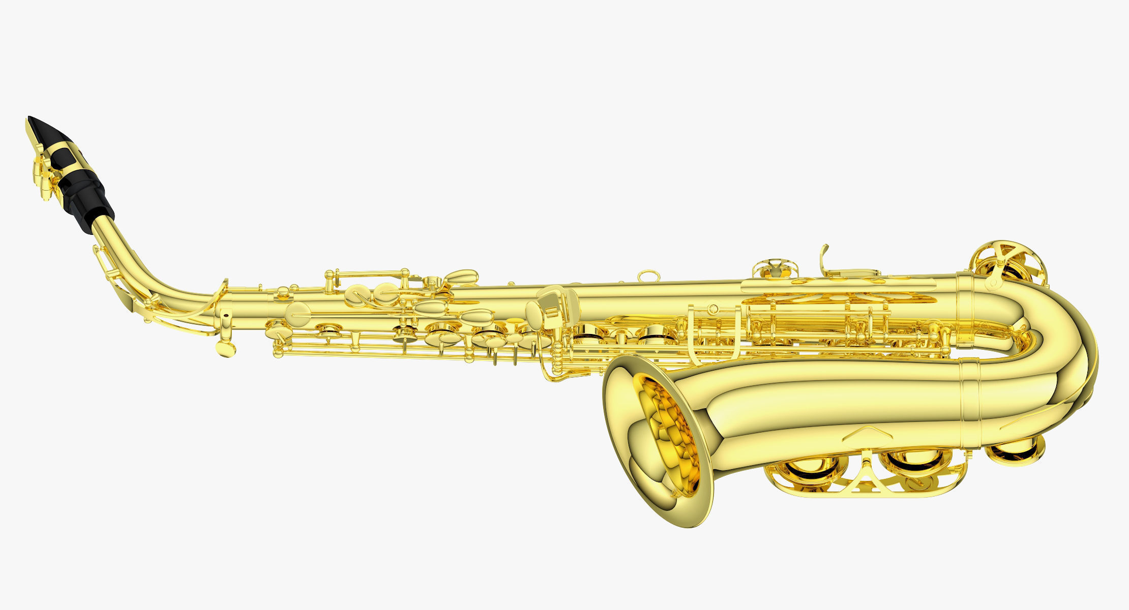 Saxophone golden 3D model_5