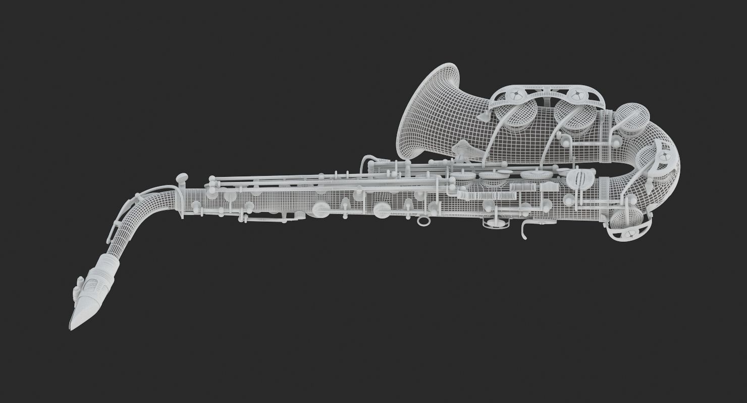 Saxophone golden 3D model_12