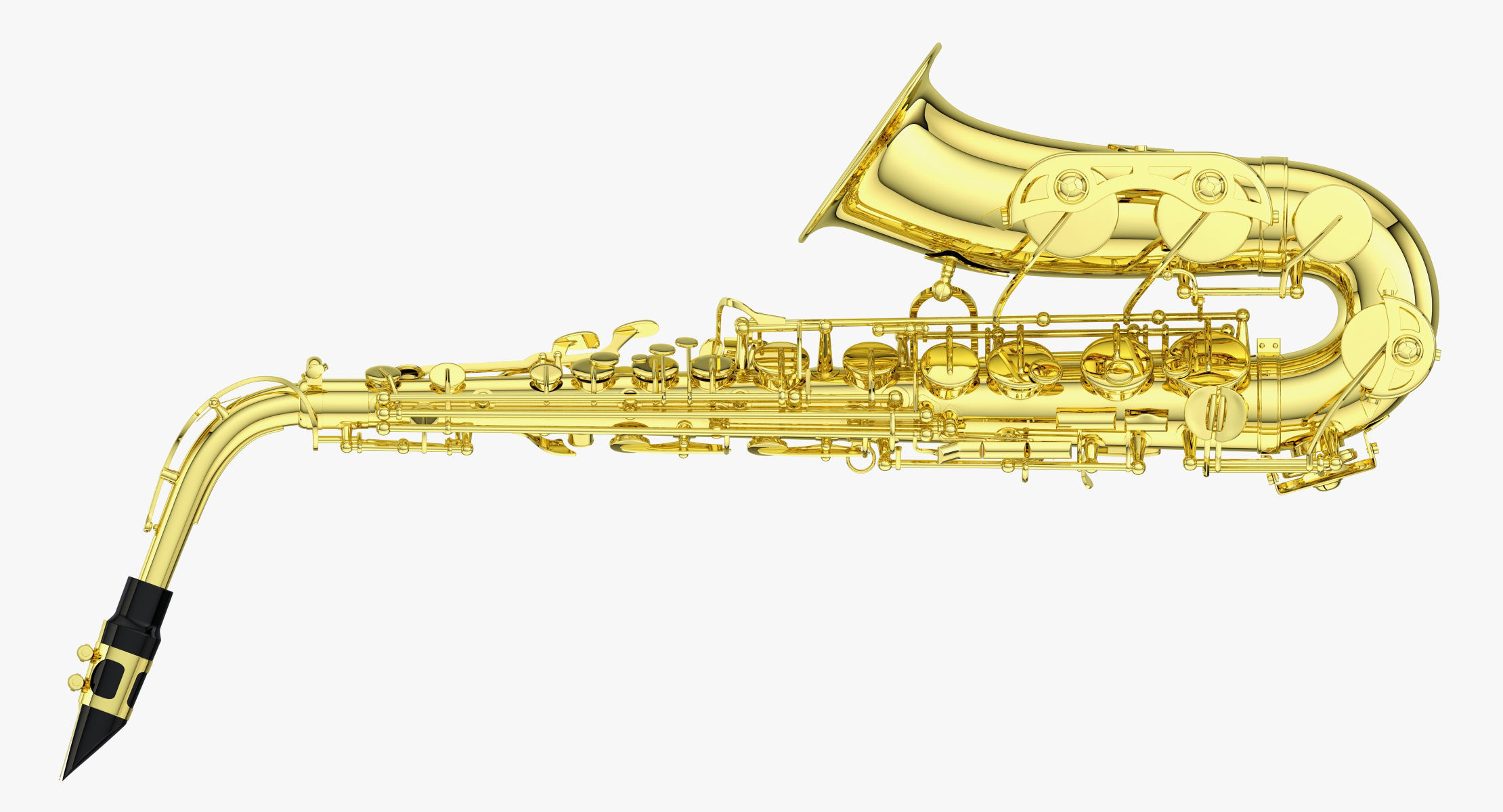 Saxophone golden 3D model_3