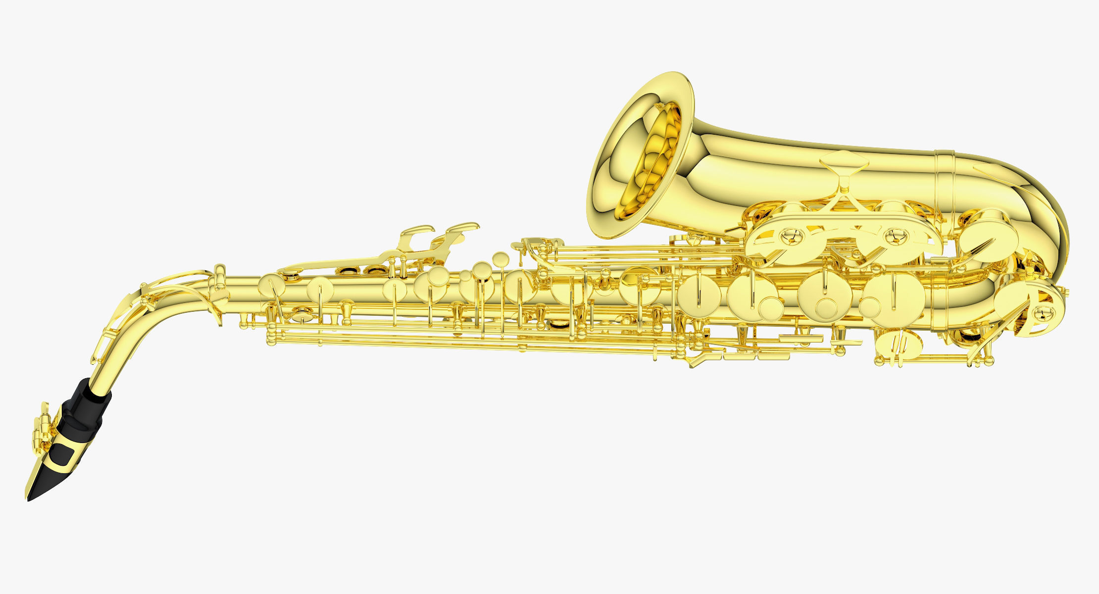 Saxophone golden 3D model_8