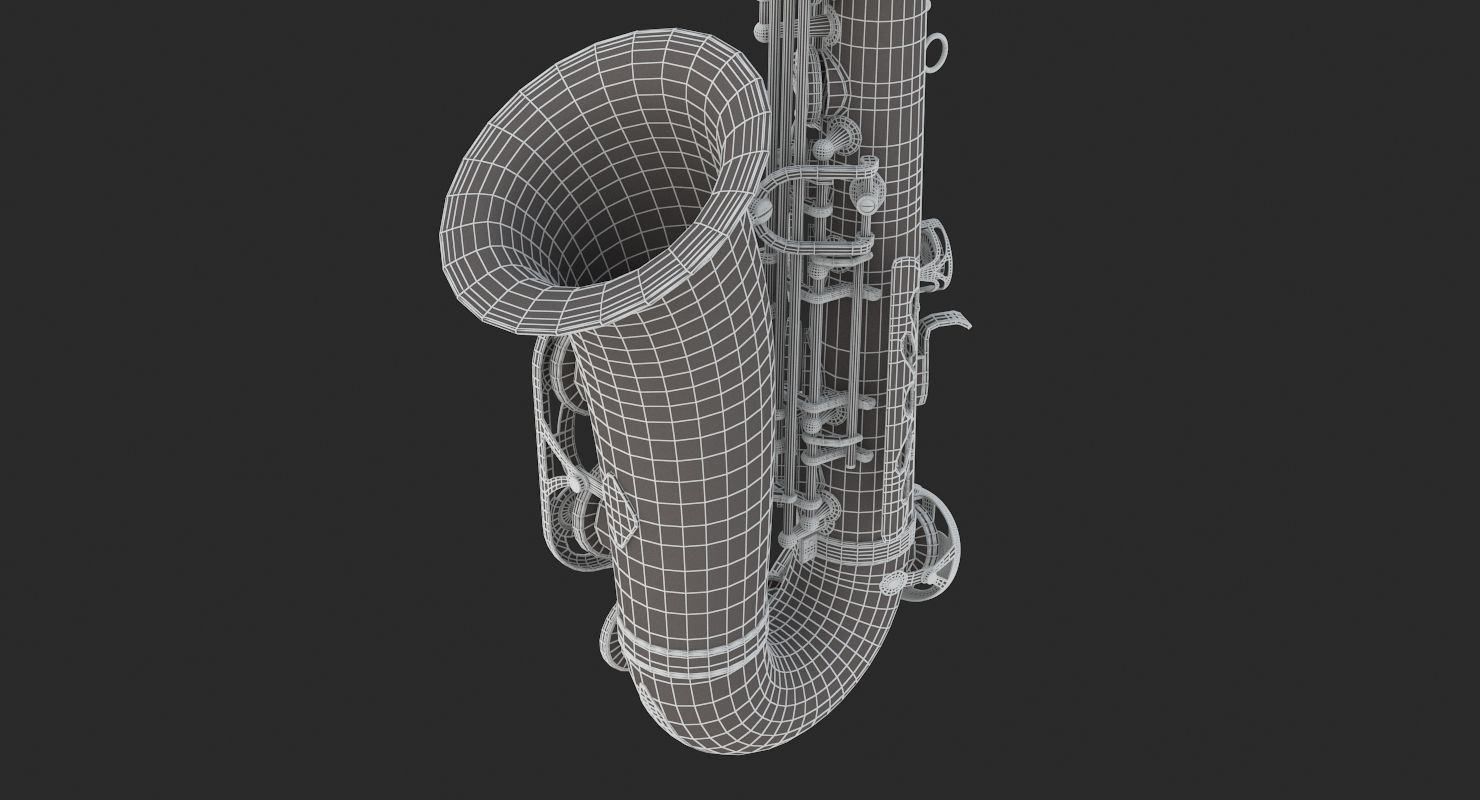 Saxophone golden 3D model_13