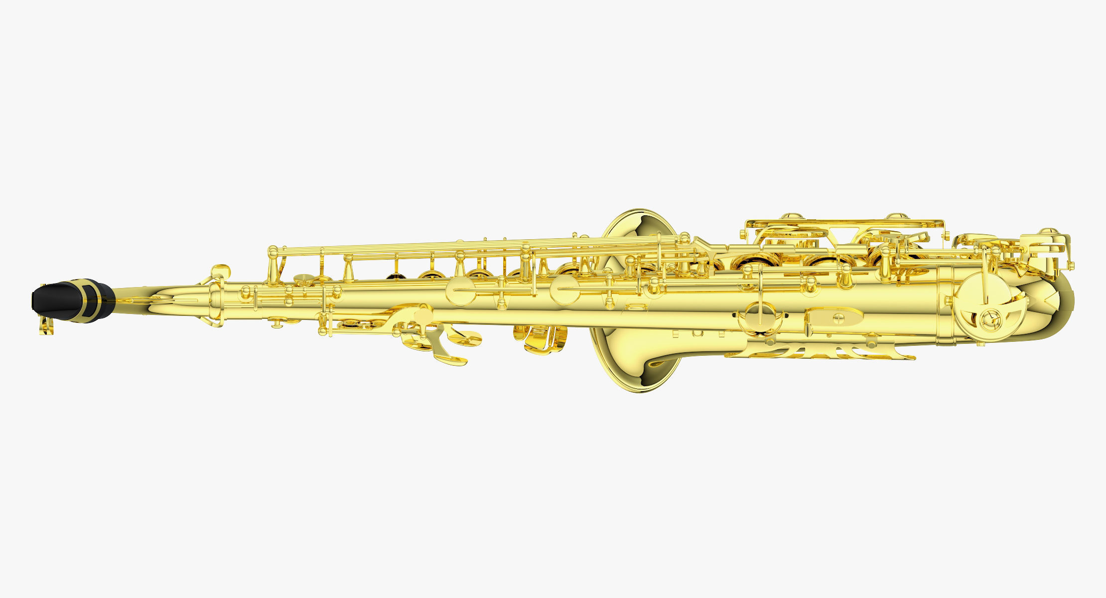 Saxophone golden 3D model_4