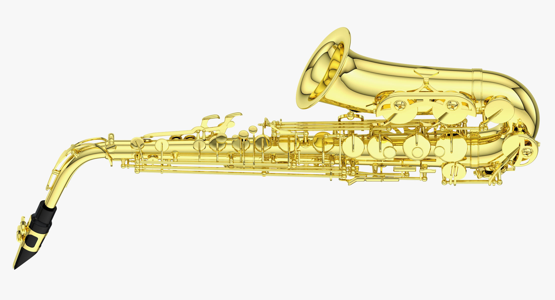 Saxophone golden 3D model_2
