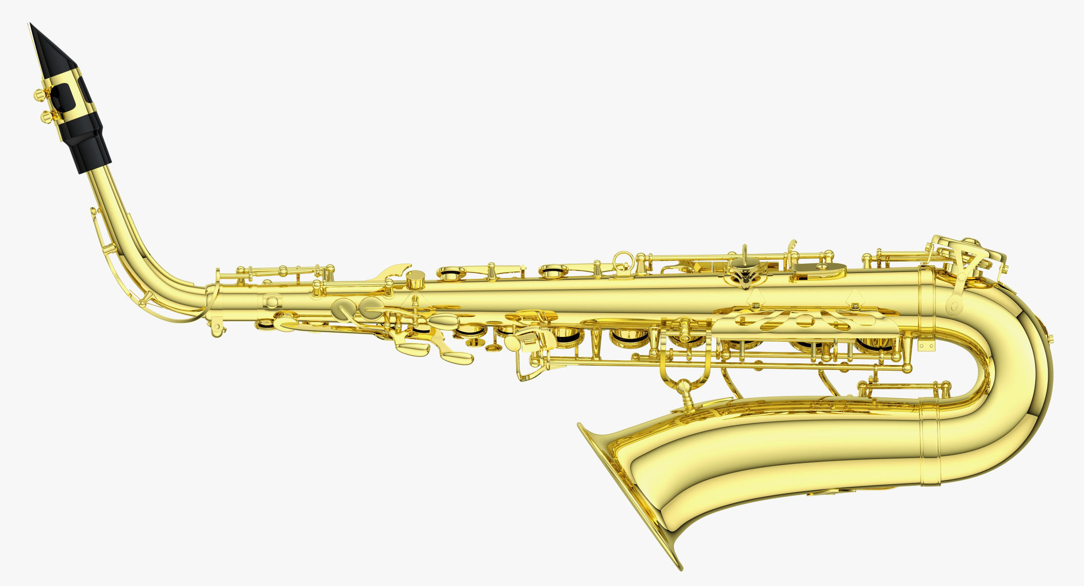 Saxophone golden 3D model_6