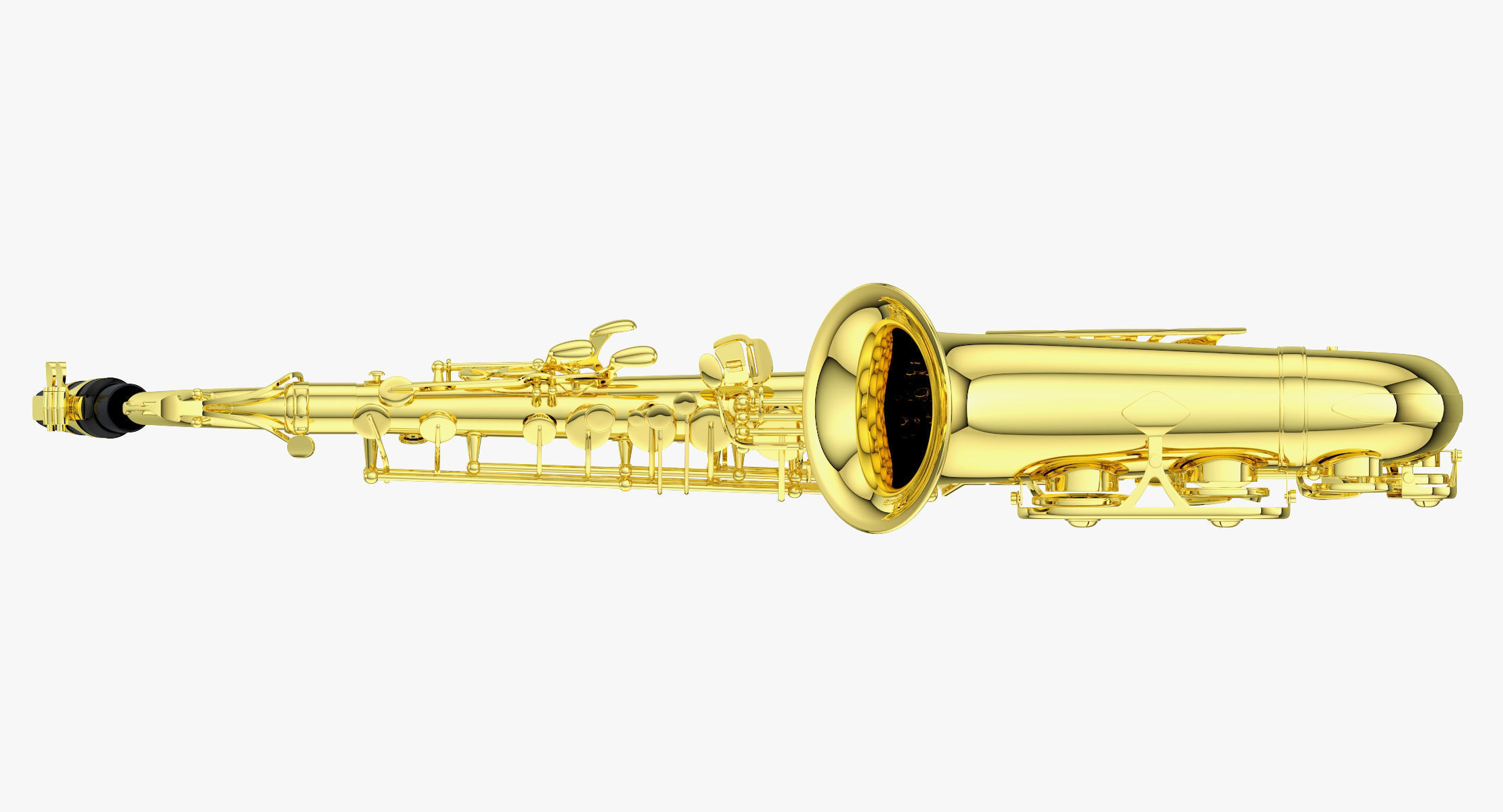 Saxophone golden 3D model_1