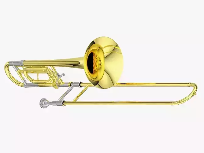 Trombone golden 3D model