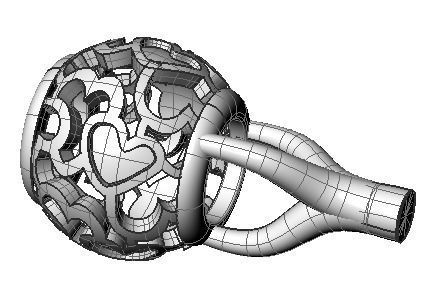 Heart gold bead 3D print model_4