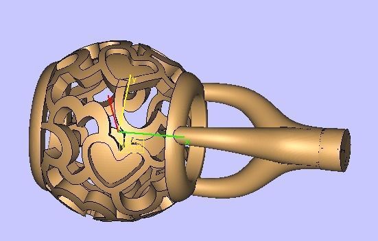 Heart gold bead 3D print model_5