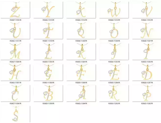 BULK-3DM-With Gems-PENDANT 26 Files 3D print model