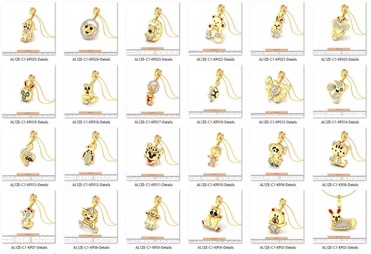 BULK-3DM-With Gems-PENDANT 25 Files 3D print model_0