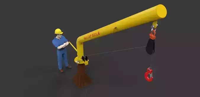 Davit crane 1500 Free 3D model