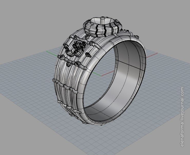 The Om mantra ring with pearl and video 3D print model_13