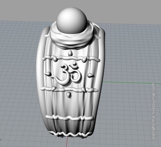 The Om mantra ring with pearl and video 3D print model_9
