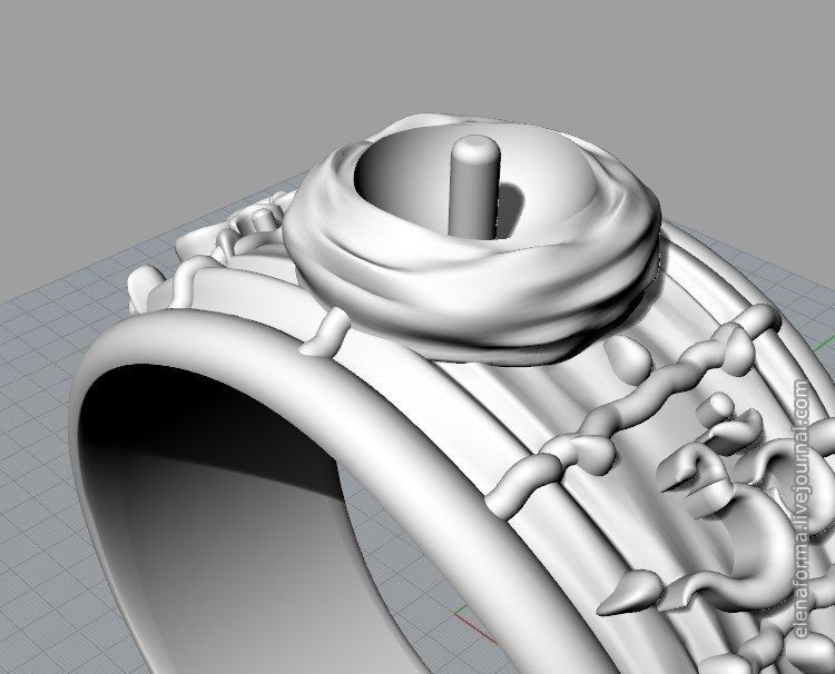 The Om mantra ring with pearl and video 3D print model_10