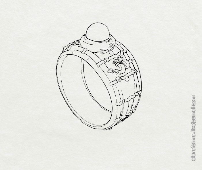 The Om mantra ring with pearl and video 3D print model_18