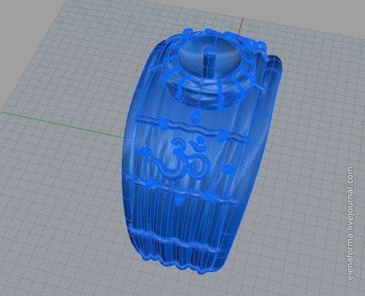 The Om mantra ring with pearl and video 3D print model_14