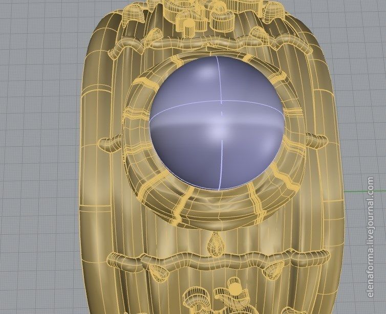 The Om mantra ring with pearl and video 3D print model_26