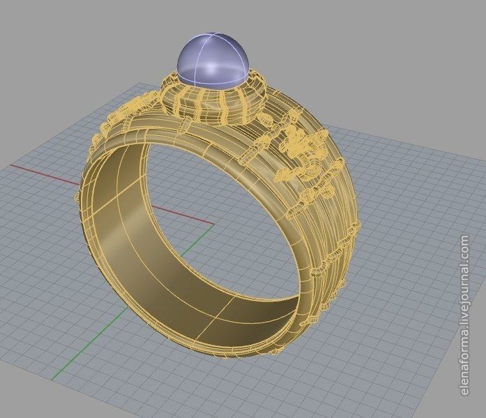 The Om mantra ring with pearl and video 3D print model_23