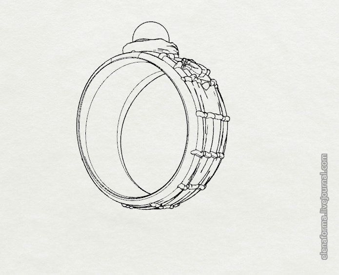 The Om mantra ring with pearl and video 3D print model_19