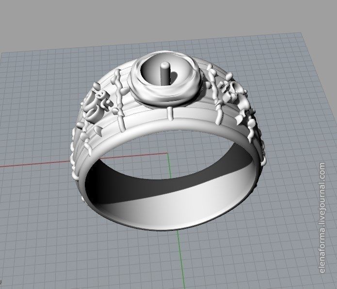 The Om mantra ring with pearl and video 3D print model_11