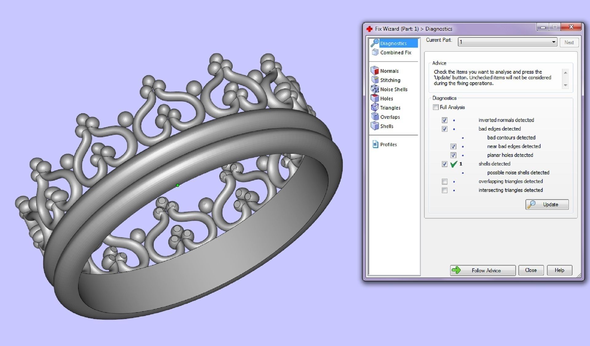 fashion ring crown 3D print model_5
